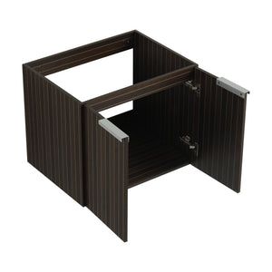 English Elm 24 Inch Silver-Brown Stripe Wall-Mounted Vanity with Resin Sink, Soft-Close Doors & Ample Storage W999P204936