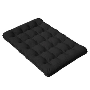 English Elm 8 Inch Foldable Corduroy Floor Mattress Full Size Sofa Bed Guest Sleeping Pad Black T3210P477351