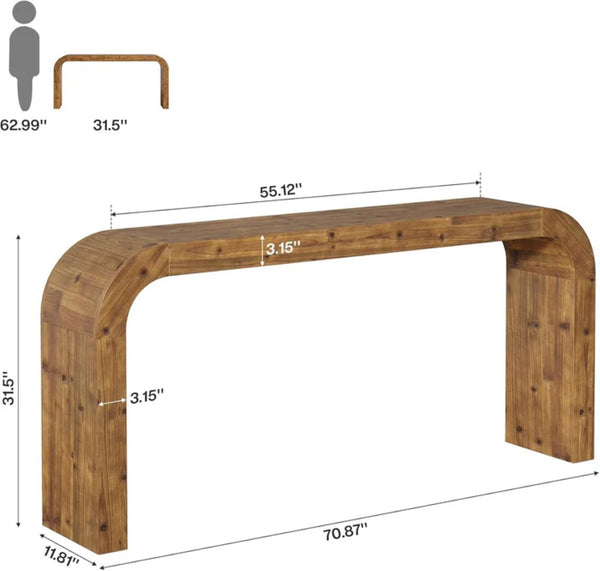 English Elm Coffee Console Table Industrial Metal Frame Vintage Wood Grain 2 Tier Entryway Sofa T3971P447513