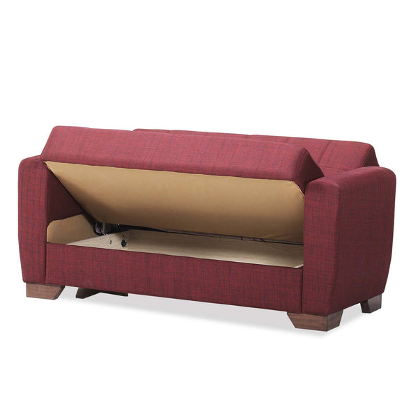 English Elm PrimeNest Nexaro Collection Upholstered Convertible Loveseat with Storage, Chenille Comfort Sleeper Burgundy B030P281704