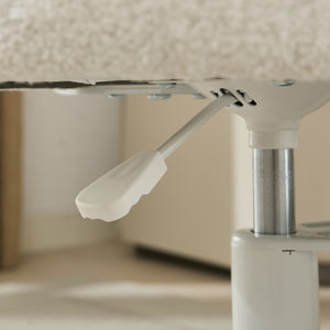 English Elm Meditation Chair Plus patented active seating with lumbar support, swivel footstool & memory foam comfort Ivory W1143P314942