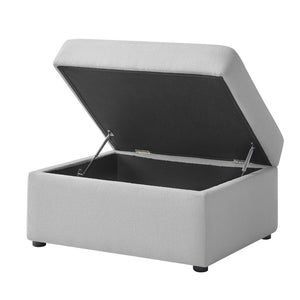 English Elm Chauncy Upholstered Storage Ottoman with Hinged Lid for Living Room Seating B050P410805