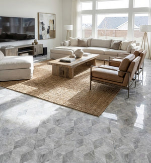 English Elm Hexagon Carrara Gray Polished Marble Floor Wall Tile Spa Inspired Natural Stone W1696P262337