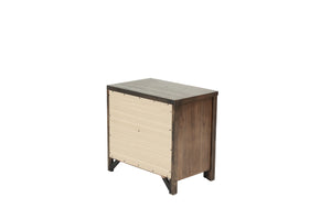 English Elm Oak Modern 1pc Nightstand with Two Soft-Close Drawers, Oak Veneer Bedside Storage Table 26x17x25" B011P244397