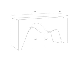 Sunpan MONTANUS Console Table - Modern Minimalist Concrete Design for Entryway & Living Spaces, 62" W 112213