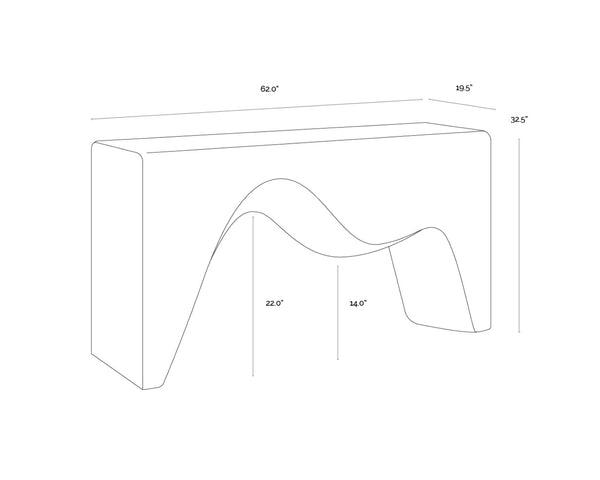 Sunpan MONTANUS Console Table - Modern Minimalist Concrete Design for Entryway & Living Spaces, 62" W 112213
