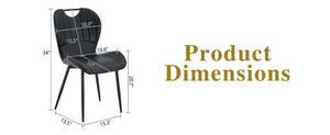 English Elm Set of 4 Olive Fabric Dining Chairs Ergonomic Cushion Black Steel Frame Modern Black W1151P454886