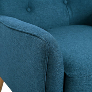 English Elm Christopher Knight Home® - Mid-Century Tufted Armchair with Solid Wood Legs, Ergonomic Foam Seating & Stain-Resistant Fabric Finish Blue N767P257565E