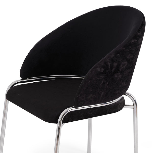 English Elm Onyx Velvet & Chenille Accent Chair with Sturdy Metal Frame, Luxurious Comfort and Modern Black Finish B009P332654