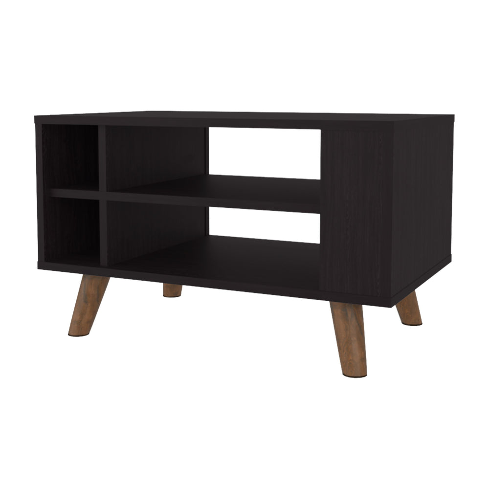 English Elm FM Bouse Wenge Coffee Table with Open Shelves, Scratch-Resistant Melamine, Modern 15.7"H x 26.1"W B128P301392