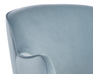 Sunpan Karina Office Chair - Chic Comfort with Modern Design, Curved Seat and Gold Steel Base for Your Workspace Cornflower Blue Sky