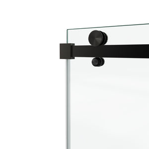 English Elm 66*76"fixed Sliding Shower Door 10mm Tempered Glass Frameless Stainless Steel Spa Bath T3177P320617