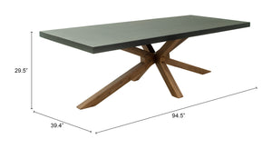 Zuo Modern Suan Modern Graphite Dining Table - Stylish Terrazzo & Acacia Wood For Urban Elegance Gray Duralcrete,Acacia Wood 704095-zuo-modern