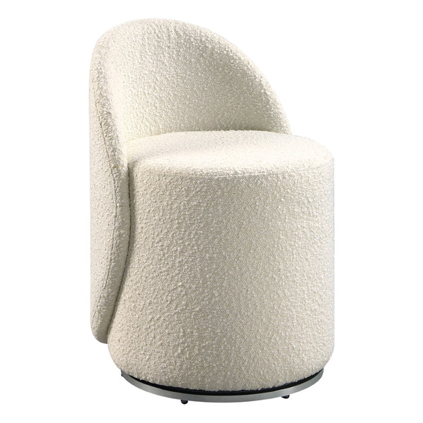 OSP Home Furnishings Lystra Swivel Vanity Chair Textured Cream