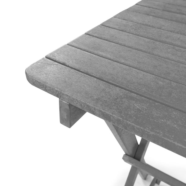 English Elm Summit Ridge Recycled Hdpe Outdoor Folding Bar Table Weather Resistant Eco Patio Gray B2745P409708