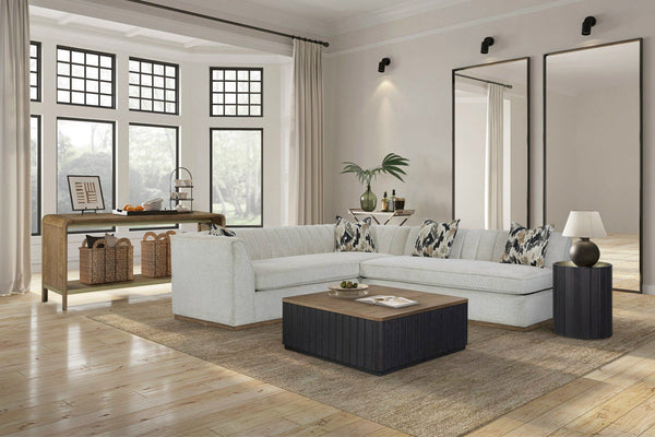 English Elm Channel Armless Loveseat Off White Upholstered — Dacron Wrapped Cushions, 1.8 Density Foam, Durable Upholstery B2699P238664