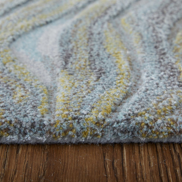 Feizy Rugs Kawai Hand-tufted Wool & Viscose Abstract Rug – Luxurious Modern Design For Stylish Home Decor Blue,Green,Gray Wool,Viscose Kaw8982fgrnmltf00