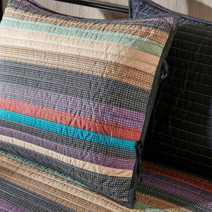 English Elm 6 Tissa Reversible Daybed Cover Set Quilted Multicolor Stripe & Chevron Pillow Twin Fit Charming Lodge-Inspired Look Multi 17.72 L x 15.75 W x 8.27 H B03597492