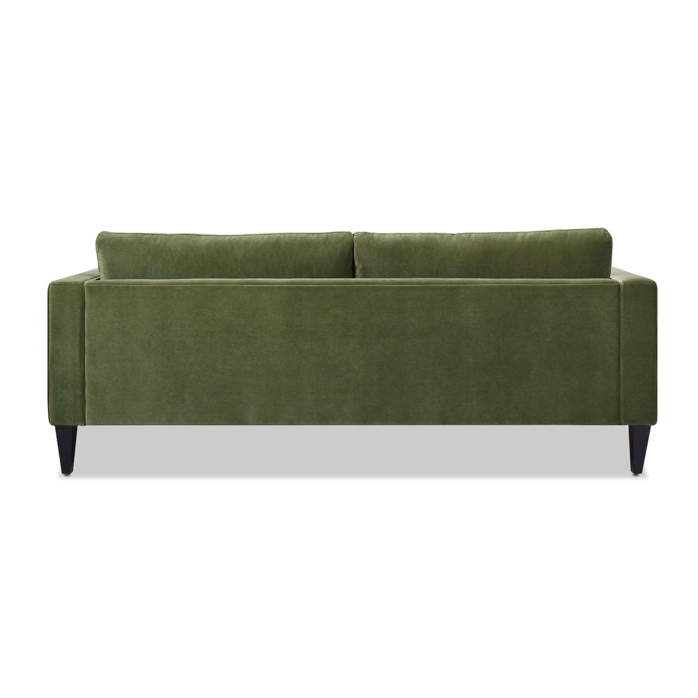 English Elm Jennifer Taylor Home - Nicholi 84" Mid-Century Sofa in Olive Performance Velvet — Handbuilt Solid Hardwood Frame, Durable Comfort B2719P238300