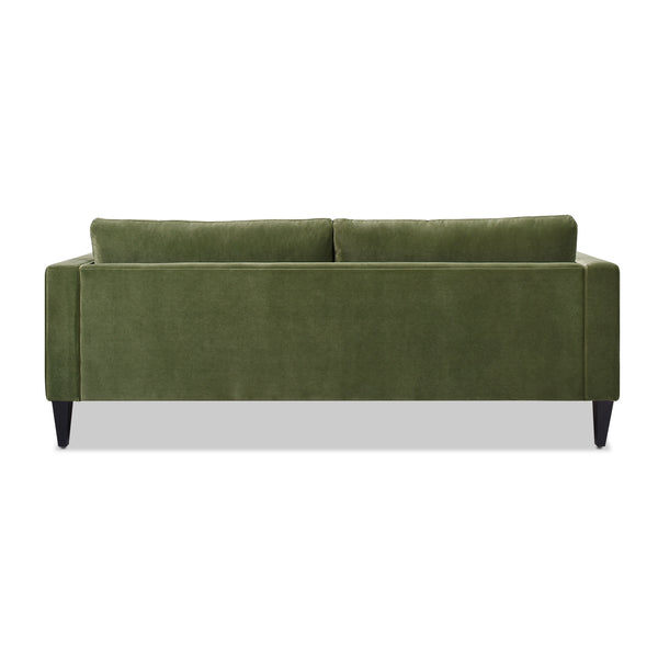 English Elm Jennifer Taylor Home - Nicholi 84" Mid-Century Sofa in Olive Performance Velvet — Handbuilt Solid Hardwood Frame, Durable Comfort B2719P238300