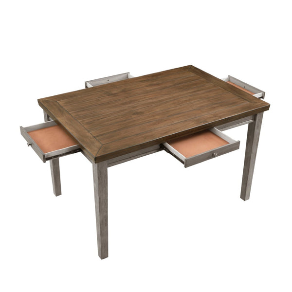 English Elm Traditional Counter Height Dining Table Acacia Veneer 4 Drawer Arts Crafts Kitchen Cherry,Gray B011P482238