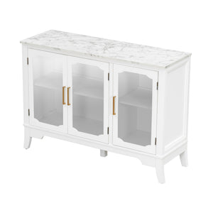 English Elm Christopher Knight Home® - Storage Cabinet - Stylish 3-Door White Design For Entryway, Living Room, Or Dining Area Storage Solutions N780P330602K