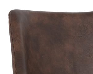 Sunpan Mason Dining Armchair – Stylish Faux Leather Seat with Black Powder Coated Iron Legs for Urban Spaces Hearthstone Brown