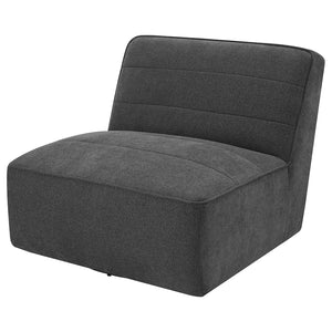 English Elm Manhattan Dark Charcoal Swivel Tufted Chair with Bouclé Upholstery, Pocket Coil Comfort, 31"H B062P358329