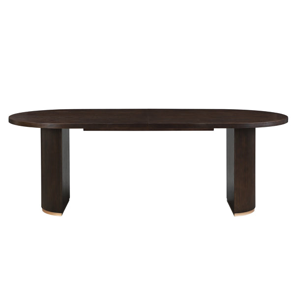 English Elm Christopher Knight Home® - Oval Dining Table Double Pedestal In Rich Espresso - Modern-Rustic Design For Family Gatherings N771P265584O_N771P265585O