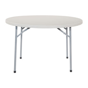 OSP Home Furnishings 48" Round Folding Table with Resin Top and Steel Frame for Parties or Workspace 48" BT48Q