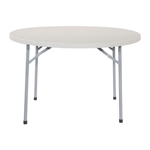 OSP Home Furnishings 48" Round Folding Table with Resin Top and Steel Frame for Parties or Workspace 48" BT48Q