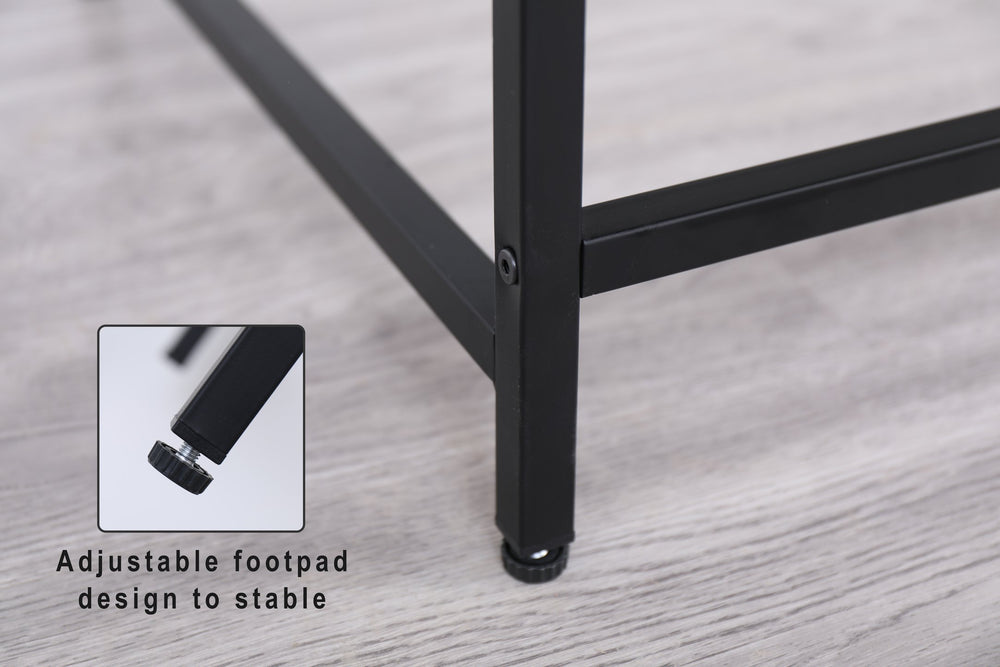 English Elm Black Narrow Console Table 44" Modern Slim Entryway Sofa Table Rustic Woodgrain Metal Frame, Sturdy B205P241920