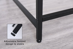 English Elm Black Narrow Console Table 44" Modern Slim Entryway Sofa Table Rustic Woodgrain Metal Frame, Sturdy B205P241920