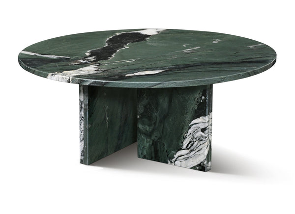 English Elm Green Genuine Marble Coffee Table - Elegant 27.6” Accent Table For Modern Living Rooms & Décor W1696P314931