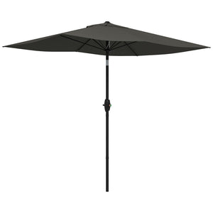 English Elm Outsunny 6.5' X 10' Rectangular Patio Umbrella With Crank, Tilt & Uv Protection For Outdoor Comfort W2225P174142-GIGA