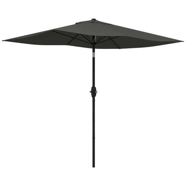 English Elm Outsunny 6.5' X 10' Rectangular Patio Umbrella With Crank, Tilt & Uv Protection For Outdoor Comfort W2225P174142-GIGA