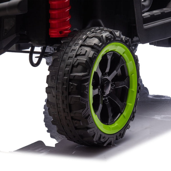 English Elm 24v Two Seat Kids Electric Dump Truck Six Wheel 4wd Utv with Parental Remote Black W1578P268991