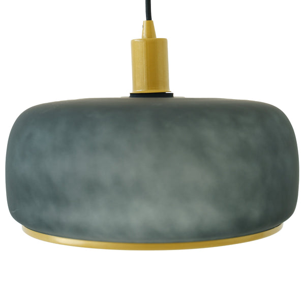 English Elm Ashcroft Furniture - Dune Black-Sprayed Glass Pendant Lamp with Gold Accents, Green Hue, Mid-Century Warm Glow, E26-ready B183P301074