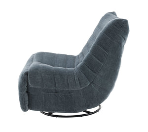 English Elm Talmon Shadow Chenille Glider Recliner with Swivel, Dark Gray Plush Foam Seat, 360° Swivel & Recline B2726P245870