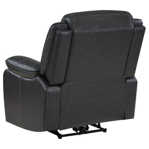 English Elm Salerno Faux Leather Power Recliner Club Chair with Usb Port and Accent Stitching Dark Grey B062P451790