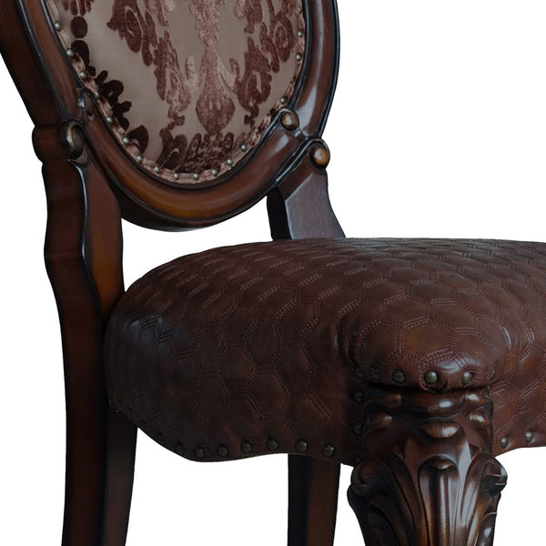 English Elm Versailles Formal Dining Side Chairs Set of 2 Pu Leather Nailhead Scrolled Wood B2726P433398