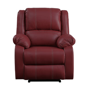 English Elm Zuriel Red PU Leather Motion Rocker Recliner with Pocket Coil Seat, 135° Manual Recline, Ergonomic Comfort B2726P285314