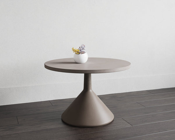 Sunpan Adonis Concrete End Table - Modern Brutalist Design, Unique Grey Finish for Indoor & Outdoor Use