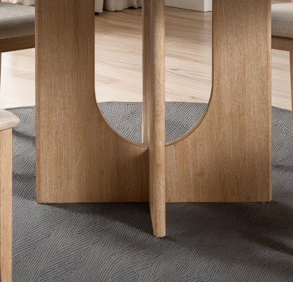 English Elm Classic Round Pedestal Dining Table Rubberwood Matte Finish Seats Four Modern Home Natural B2741P421161