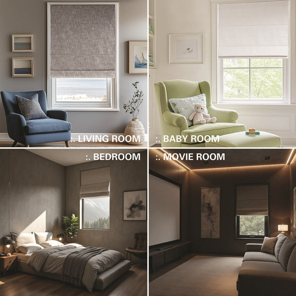 English Elm 1Pc Total Blackout Cordless Roman Shade – 34X64" Elegant Window Treatment For Privacy & Style B035P341212