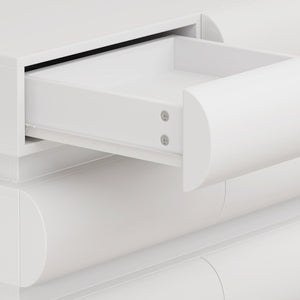 English Elm 8 Modern 8-Drawer Dresser for Bedroom with Handle-Free Design, Spacious Chest for Organized Living White W757P235729