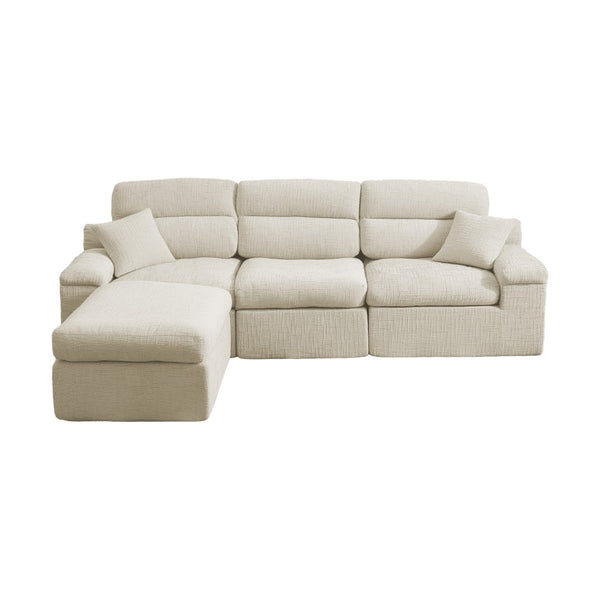 English Elm Corner Chenille Sectional Sleeper Sofa with High Back Support for Apartment Living Green,Light Sage Green W5532S00034