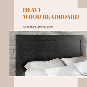 English Elm Bed Frame Full Size – Sturdy Wood Platform, Noise-Free, Easy Assembly, Ample Under-Bed Storage, Dark Finish W636P210908