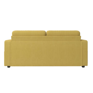 English Elm Sofas for Living Room Chenille Three Seat Couch with Usb Charging Storage and Cup Holder Mustard Yellow W395S00145