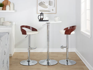 English Elm Adjustable Swivel Barstools Set of 3 Chrome Base Faux Leather Kitchen Island Seating B202S02028